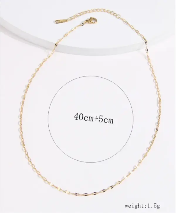 oly-8e1558d98ae8ef8d9fceadd33b610dac Wholesale 304 Stainless Steel Solid Color Electroplated Golden Plated Simple Style Necklace