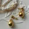 Wholesale 1 Pair Glam Water Droplets Plating Copper 18K Gold Plated Drop Earrings