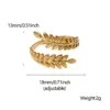 Wholesale Jewelry Sweet Leaf 304 Stainless Steel 18K Gold Plated Plating Stainless Steel Rings