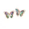 Wholesale Fashion Butterfly Copper No Inlaid 18K Gold Plated Earrings Ear Studs