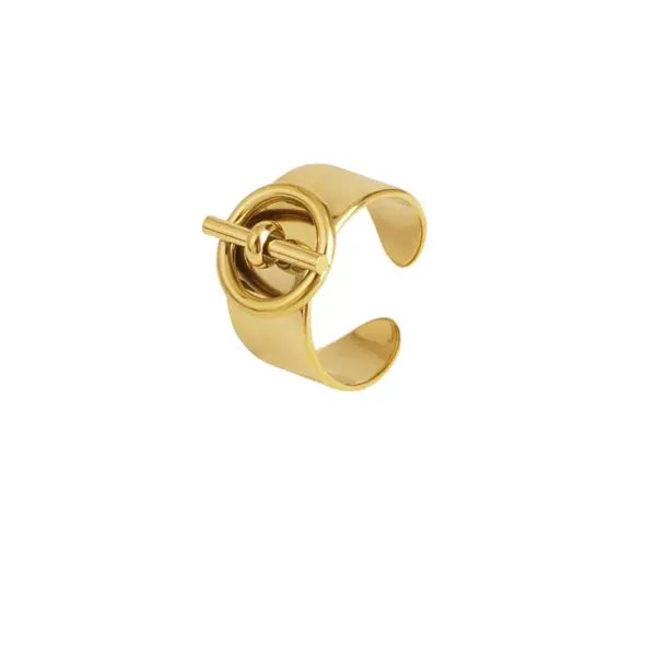 Wholesale Real Gold Plated OT 304 Stainless Steel Modern Style Classic Style Waterproof Non Tarnish Open Rings