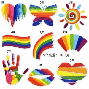 Colorful cloth stickers set of 9 pieces