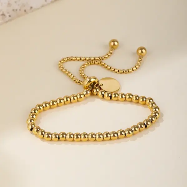 Wholesale 304 Stainless Steel Geometric PVD Coated 18K Gold Plated Real Gold Plated IG Style Simple Style Waterproof Non Tarnish Plating Gold Bracelets