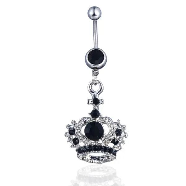 Wholesale Belly Rings Fashion Crown Alloy Diamond