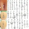 Wholesale 1 Piece Belly Rings Simple Style Classic Style Solid Color 304 Stainless Steel Inlay Zircon Belly Rings