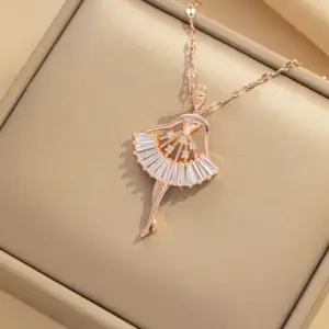 8838 Rose Gold Dancing Girl Necklace