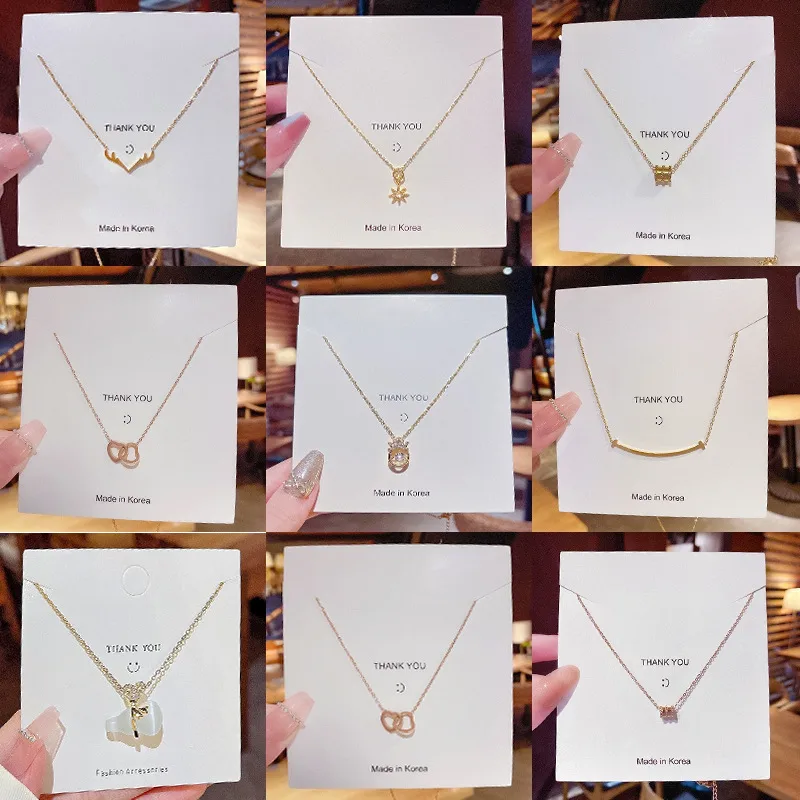 Wholesale Fashion Heart Shape Titanium Steel Inlay Zircon Pendant Necklace 1 Piece