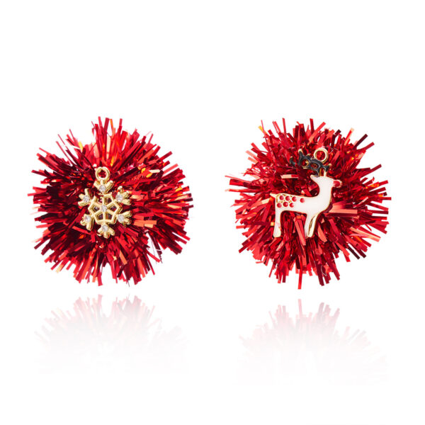 oly-8e37361936eca376654205bfcbf34ef3 Wholesale Factory direct Christmas earrings creative Christmas elk snowflake ball asymmetric earrings women