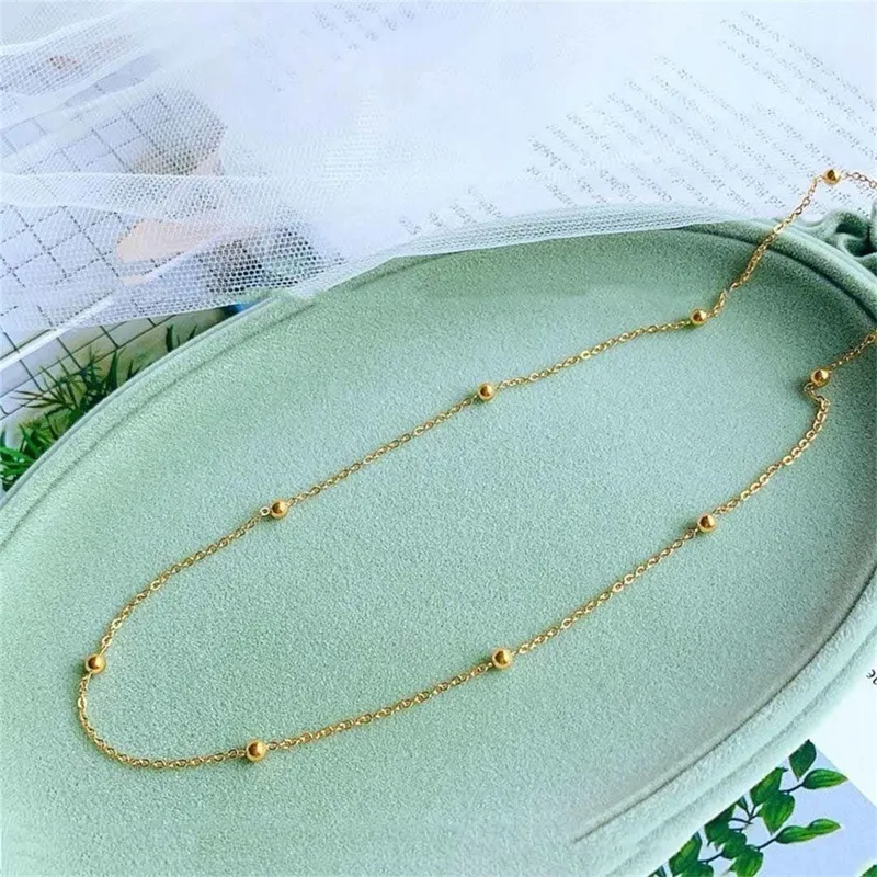 Wholesale Simple Style Solid Color Titanium Steel Necklace 1 Piece