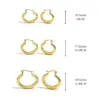 Wholesale Titanium Steel Geometric Earrings For Women Non-Fading Autumn Winter Jewelry Golden Color Stainless Steel Post Back