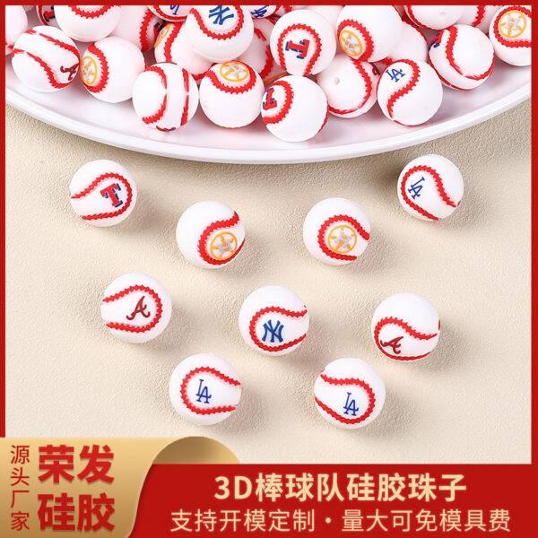 Wholesale Baseball team silicone bead string