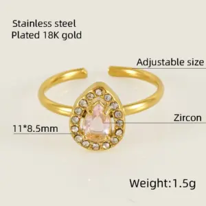 Water Drop Ring [Pink Diamond]]
