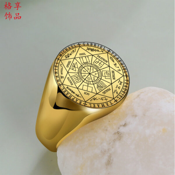 Wholesale European and American Cross-Border Resource New Seven-Pointed Star Titanium Steel Men's Ring Star Personalized Trendy Ring
