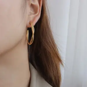 F485 Gold Earrings Pair