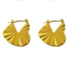Geometric Crystal Stainless Steel Earrings 18K Gold Plated Fashionable Women's Hoop Earrings With Oil Pressing Process