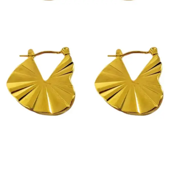 Geometric Crystal Stainless Steel Earrings 18K Gold Plated Fashionable Women's Hoop Earrings With Oil Pressing Process