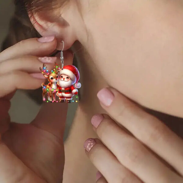 Wholesale Santa Claus and Reindeer Acrylic Earrings