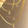 Wholesale Fashion Letter Titanium Steel Inlay Zircon Pendant Necklace