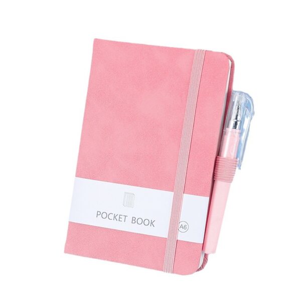Wholesale A7 Mini Notebook Wholesale Pu Skin-Feel Strap Flap Pocket Pants Notebook Student Diary A5 Record Small Notebook Printed Logo