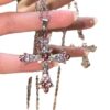 Wholesale Gothic Bohemian Style Crystal Diamond Color Cross Pendant Festival Jewelry Girl's Collarbone Necklace