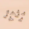 1 Piece Ear Cartilage Rings & Studs Fashion Butterfly 316L Stainless Steel Copper Plating Inlay Zircon