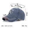 Wholesale Spring Cross-Border Washed Cotton Amazon Stereo Embroidered Baseball Cap Washed and Distressed Chicago Peaked Cap B1172
