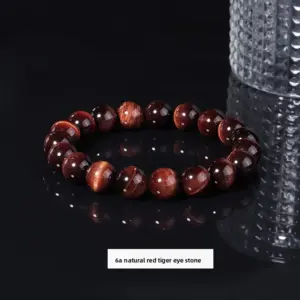 6a Red Tiger Eye Stone Bracelet / Diameter 8.1-8.8mm (about 21-23 Pieces)
