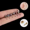1 Piece Ear Cartilage Rings & Studs Fashion Geometric Flower Pure Titanium Inlaid Zircon