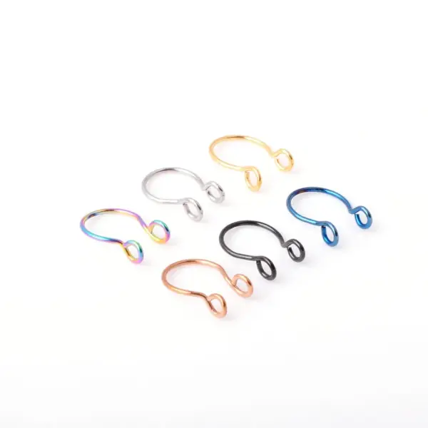 Fashion Geometric Stainless Steel Plating No Inlaid Nose Ring Nose Pin
