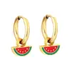 Wholesale 1 Pair Sweet Simple Style Fruit Stainless Steel Fruit Plating Drop Earrings
