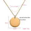 PVD Coated 18K Gold Rose Gold Real Gold Plated Customization Laser Engraving Solid Color Stainless Steel Simple Style Commute Waterproof Non Tarnish Stainless Steel Pendant Necklace