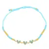 Wholesale Fashion Colorful Heart-shaped Inlay Zircon Braided Copper Bracelet