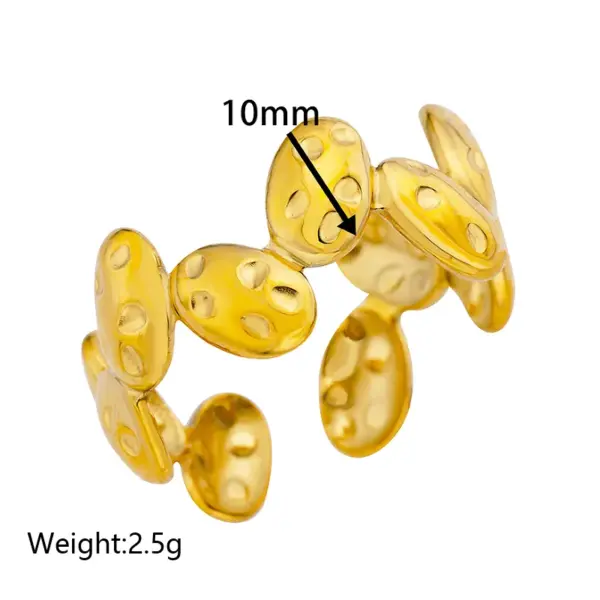 PVD Coated Real Gold Plated Flower 304 Stainless Steel Vintage Style Simple Style Waterproof Non Tarnish Rings