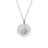 Wholesale Titanium Steel Simple Style Fashion Plating Flowers Flower Zircon Necklace