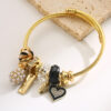 oly-8e7d9e7465065d9404ec06eda983bcfd Wholesale Stainless steel bracelet for women, fashionable and versatile, heart-shaped pendant, adjustable and colorfast.