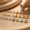 Wholesale 1 Piece Simple Style Classic Style Round Plating Inlay Copper Zircon 18k Gold Plated Ear Studs