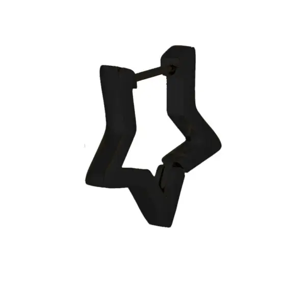 1 Piece Hip-Hop Rock Simple Style Star Heart Shape Metal Button 304 Stainless Steel Copper Gold Plated Hoop Earrings