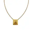 Wholesale Simple Style Letter Square Titanium Steel Necklace 1 Piece