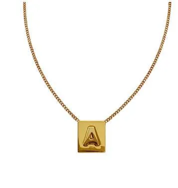 Wholesale Simple Style Letter Square Titanium Steel Necklace 1 Piece