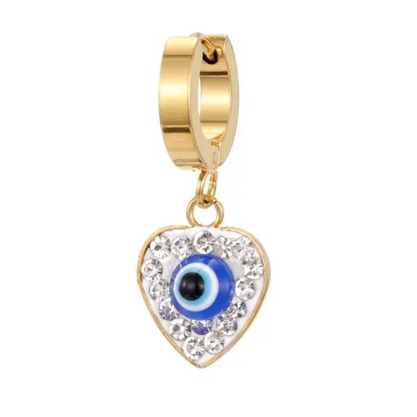 1 Pair Elegant Cross Heart Shape Enamel 201 Stainless Steel Alloy Dangling Earrings