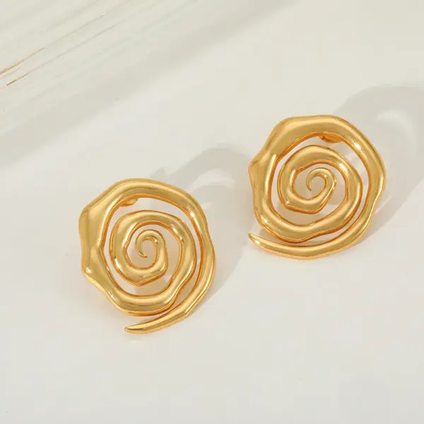 Wholesale 1 Pair Cute Simple Style Round Heart Shape 304 Stainless Steel 18K Gold Plated Ear Studs