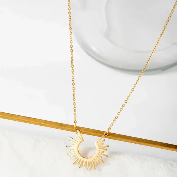oly-8e8e0d70261c7ffa4107fbe654b4ea42 Wholesale PVD Coated 18K Gold Real Gold Plated Geometric 304 Stainless Steel Simple Style Waterproof Non Tarnish 304 Stainless Steel Necklace