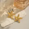 Wholesale PVD Coated Real Gold Plated 18K Gold Geometric Starfish 304 Stainless Steel Elegant Lady Waterproof Non Tarnish Ear Studs