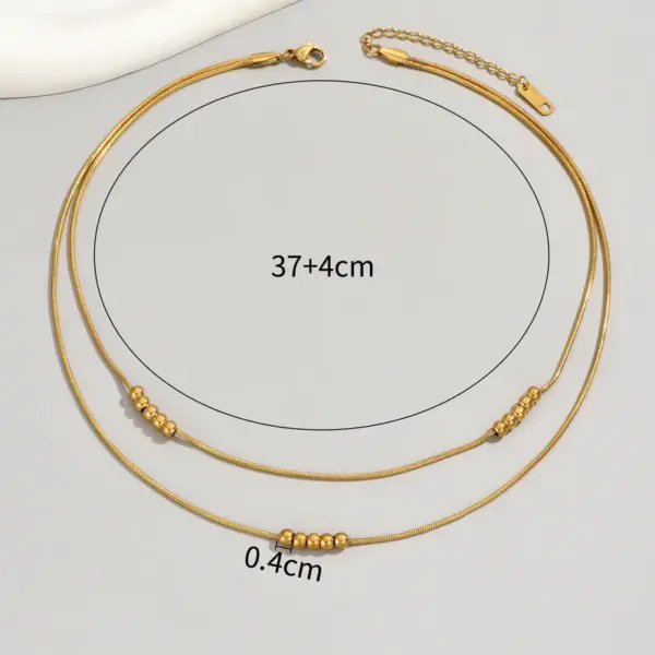 PVD Coated 18K Gold Plated Real Solid Color 304 Stainless Steel IG Style Simple Waterproof Non Tarnish Plating Layered Necklaces