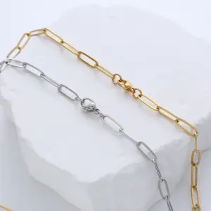Wholesale PVD Coated 18K Gold Plated Geometric 304 Stainless Steel Simple Style Waterproof Non Tarnish 304 Stainless Steel Necklace