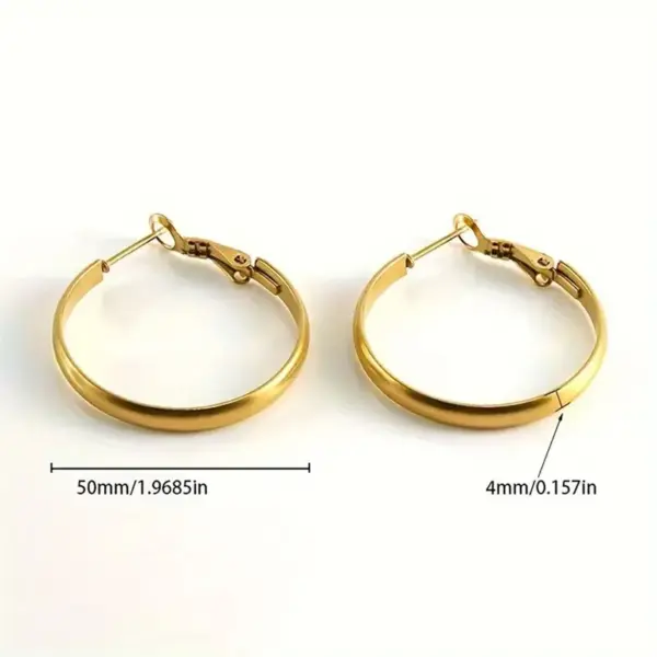 oly-8e99694b3dcc25d741bb3ef0af1f8a5d Wholesale 1 Pair Simple Style Round 304 Stainless Steel 18K Gold Plated Earrings