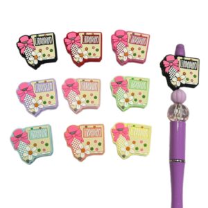 Wholesale New cross-border epoxy resin cartoon learning series light-up DIY loose beads food-grade silicone nipple chain beaded pen