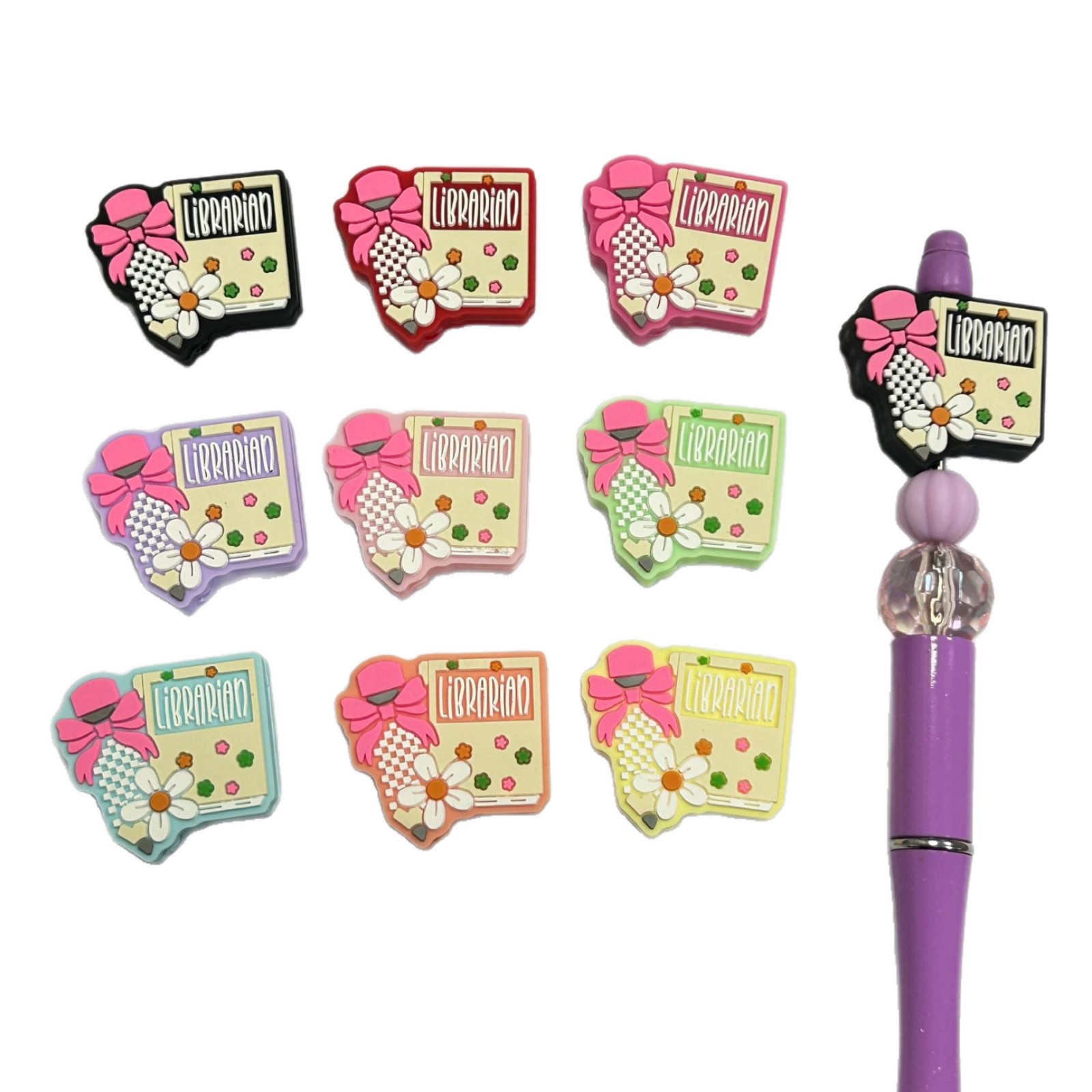 Wholesale New cross-border exy resin cartoon learning series light- DIY loose beads food-grade silicone nipple chain beaded pen