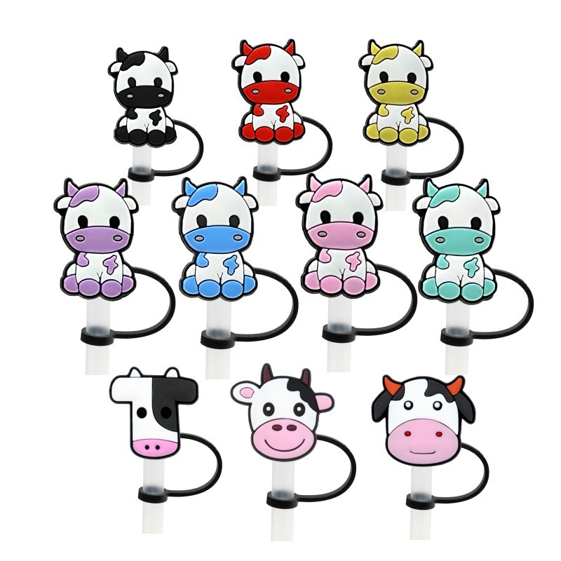 Wholesale animal straw cap straw cover silicone dust plug straw