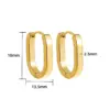 Wholesale 201 Stainless Steel Oval PVD Coated 18K Real Gold Plated Simple Style Plating Gold Earrings